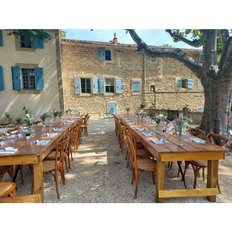 Table en bois champêtre 220*100 cm (6 à 8 pers)